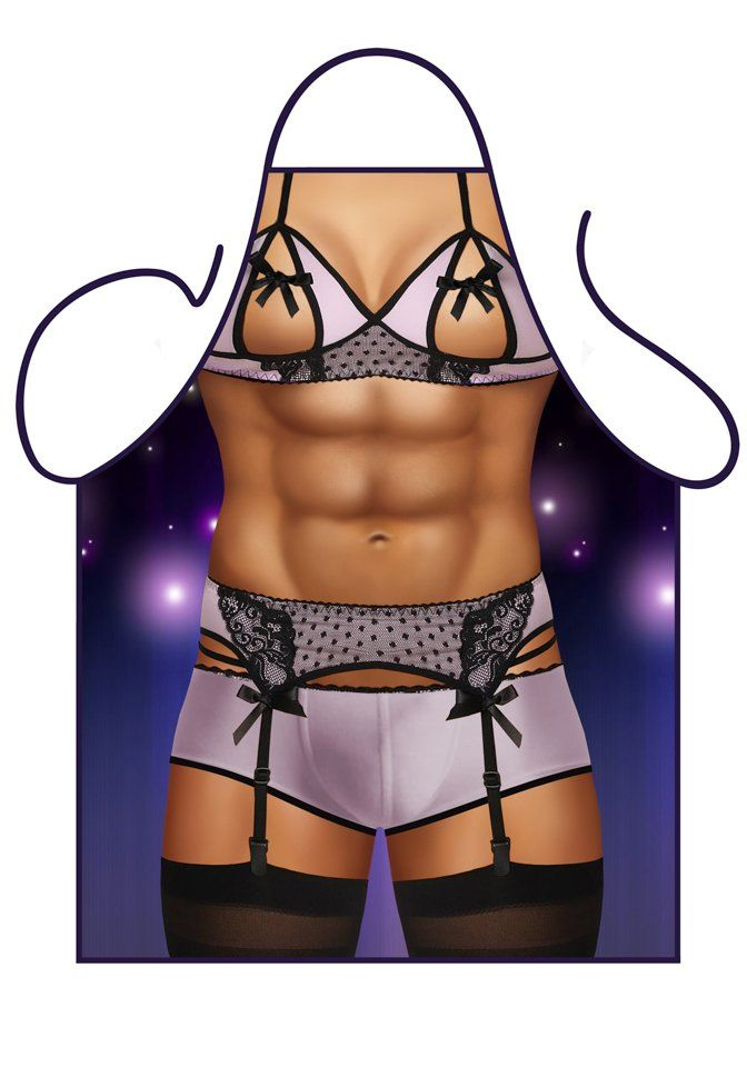 Schort man met sexy lingerie