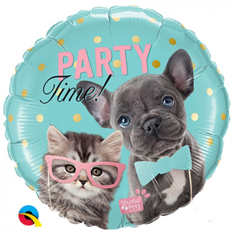 Folieballon Party time studio pets 46cm