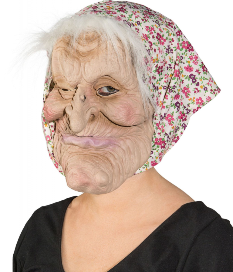 Masker oude vrouw met grote kin