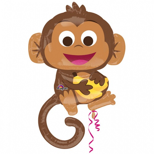 Folieballon supershape happy monkey 91cm