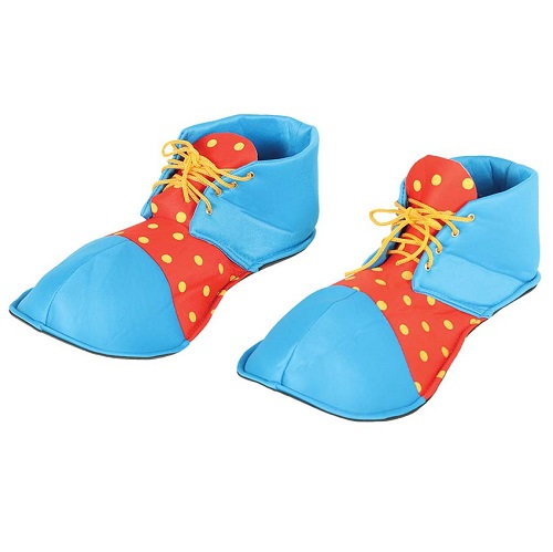 Clownsschoenen stof blauw/rood