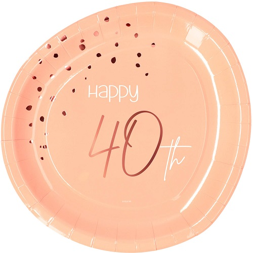 Bordjes Elegant Lush Blush 40 jaar 8st