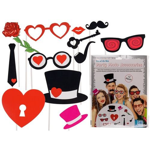 Photo booth props heart 12st