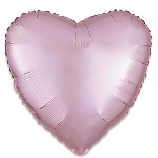 Folieballon hart roze pastel 46cm