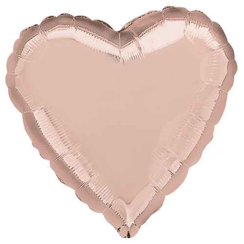 Folieballon hart Rosé goud 43cm