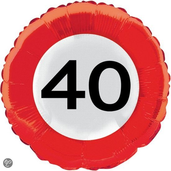 Folieballon verkeersbord 40