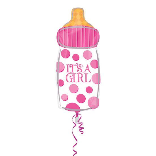 Folieballon fles It's a girl 58cm