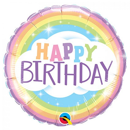 Folieballon Birthday Rainbow 46cm
