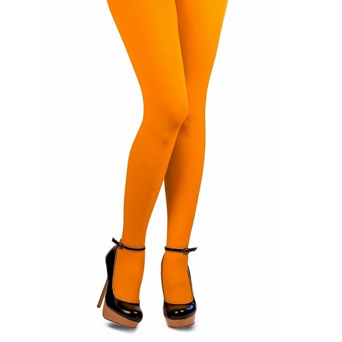 Gekleurde Piet panty oranje XXL