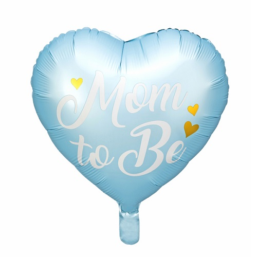 Folieballon mom to be blauw 35cm