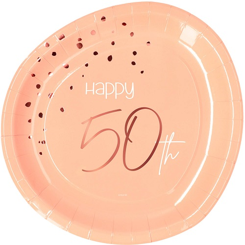 Bordjes Elegant Lush Blush 50 jaar 8st
