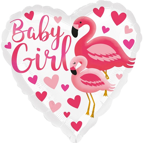 Folieballon flamingo baby girl
