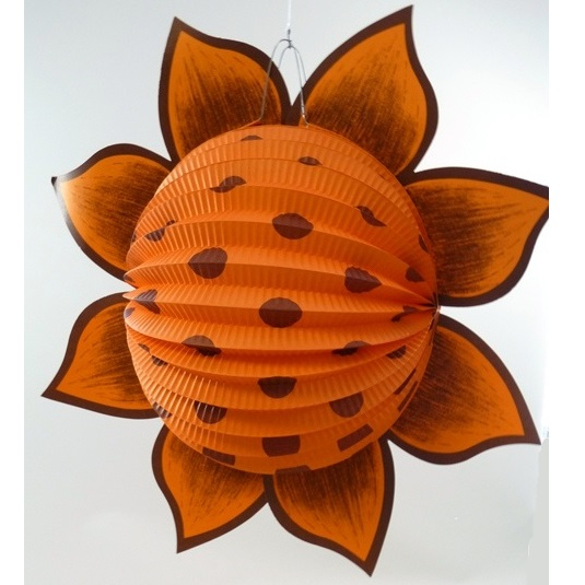 Lampion zonnebloem oranje