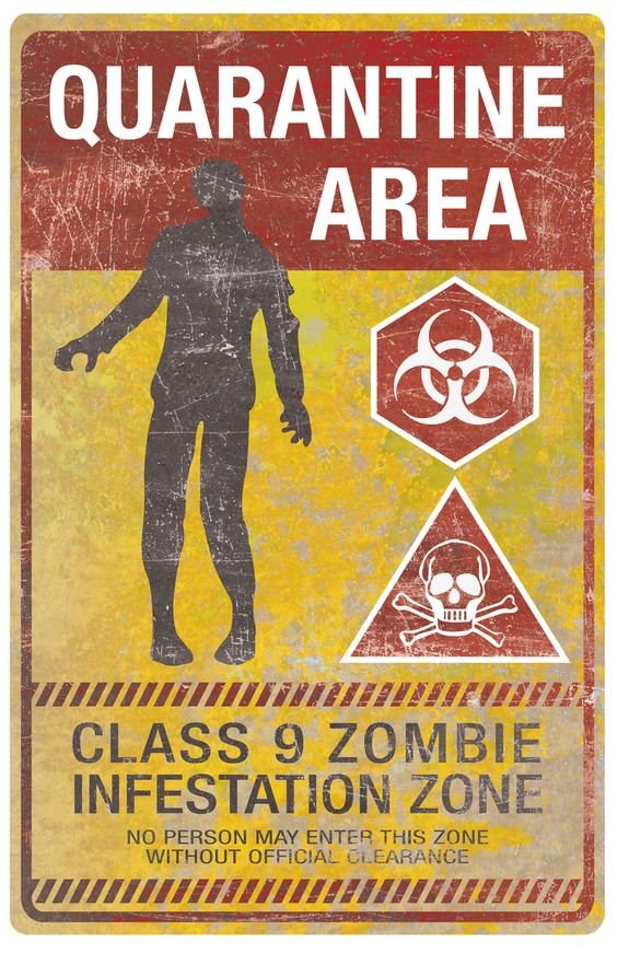 Metalen bord quarantine Area