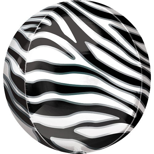 Folieballon orbz zebra print
