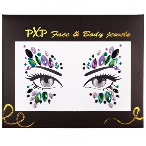 Face and body jewels Peacock