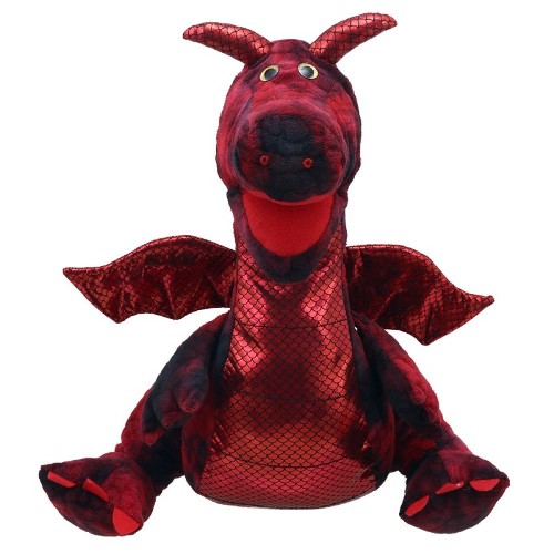 Handpop 60cm Draak rood