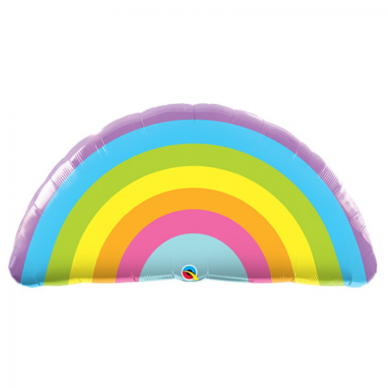 Folieballon pastel regenboog 91cm