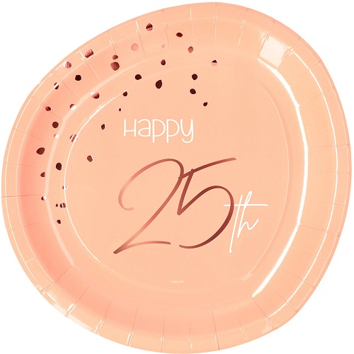 Bordjes Elegant Lush Blush 25 jaar 8st