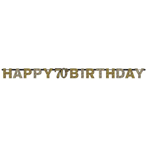 Letterslinger sparkling gold 70 jaar