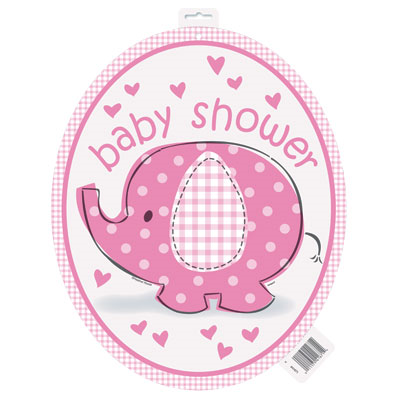 Deurdbord babyshower roze