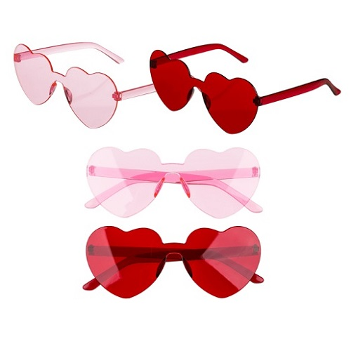 Hartjes bril rood of roze