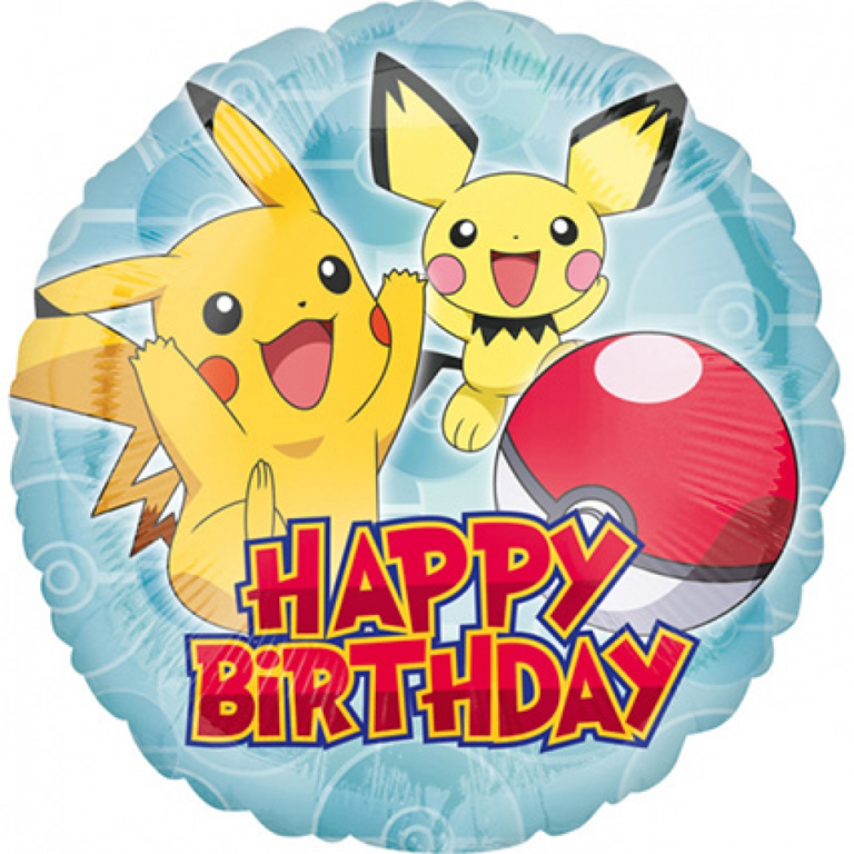 Folieballon Pikachu Happy Birthday 43cm