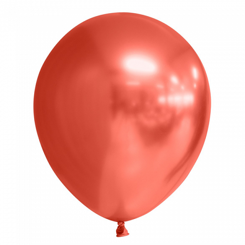 Ballonnen rood chrome 10 stuks