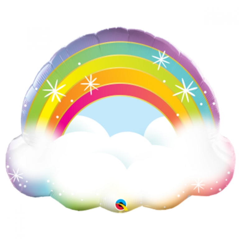 Folieballon regenboog wolk 81cn