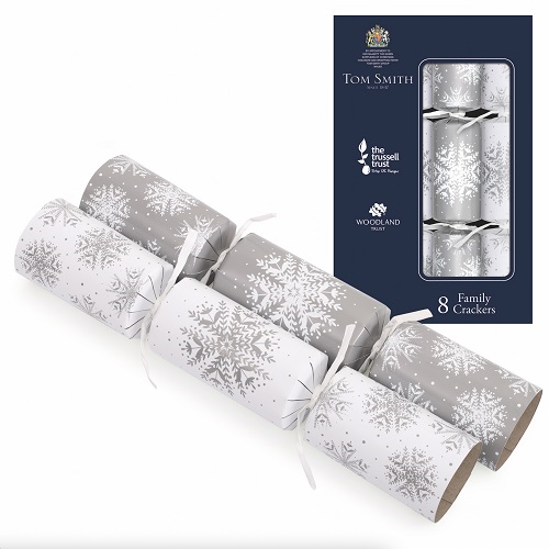 8 st. Christmas Crackers Silver Family 12 inch XAMTS1404
