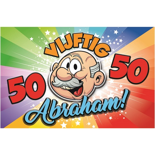 Deurbord huldeschild Abraham 50 rainbow