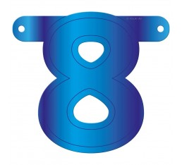 Letterslinger cijfer 8 blauw