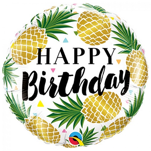 Folieballon happy birthday Ananas