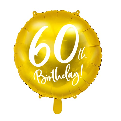 Folieballon 60 jaar goud 45cm