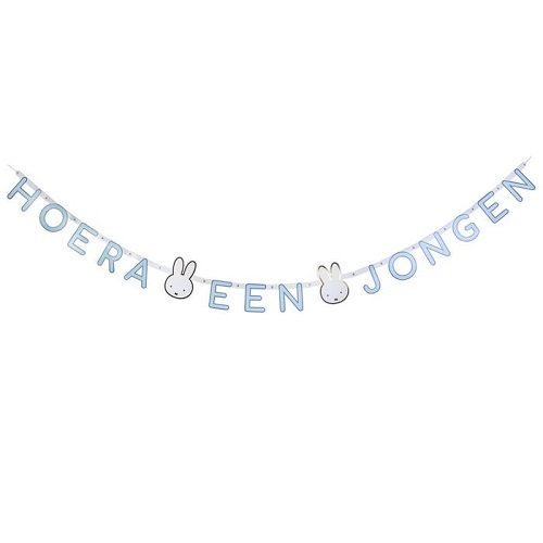 Nijntje letterslinger baby blauw Hoera een jongen