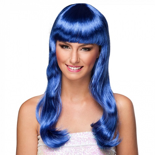 Pony pruik blauw