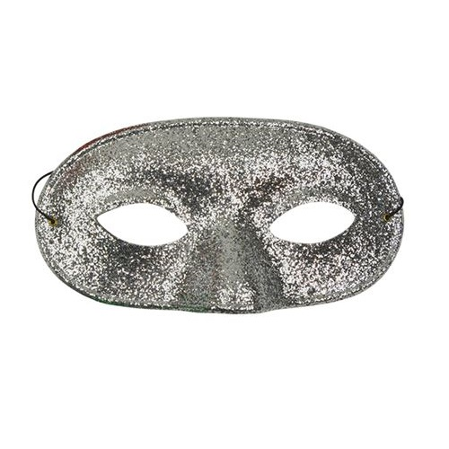 Oogmasker Domino glitter zilver