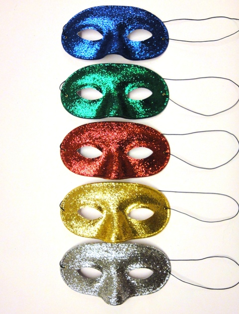 Oogmasker Domino glitter diverse kleuren