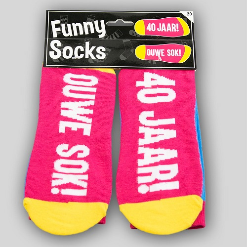 Funny socks 40 jaar