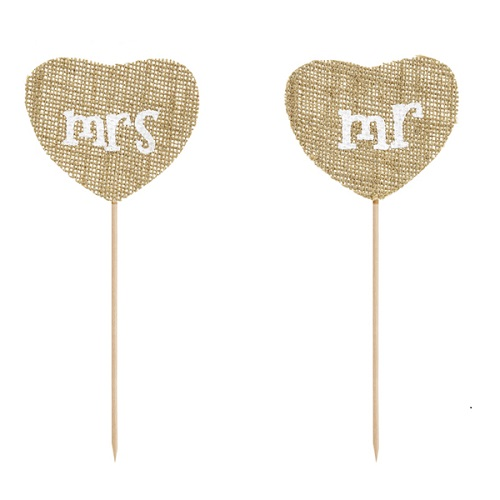 Taarttoppers Mr en Mrs jute