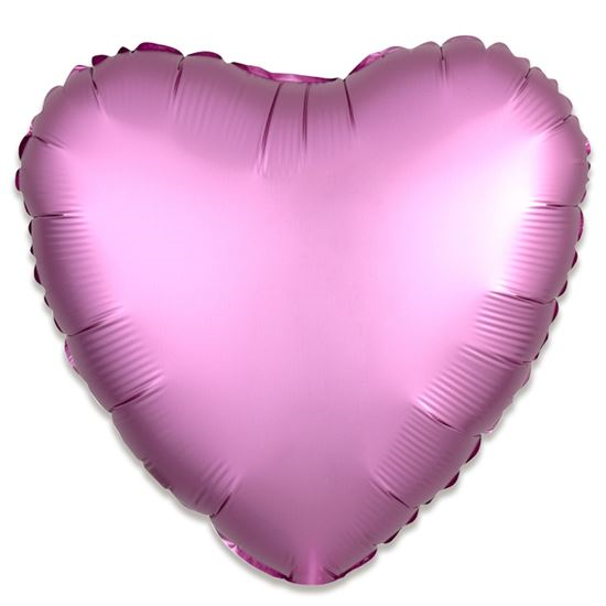 Folieballon hart satin flamingo 43cm
