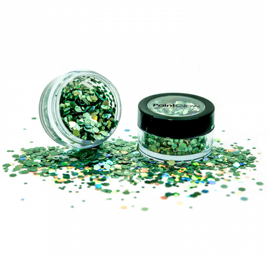 Chunky glitter Paint Glow holografisch Green Envy