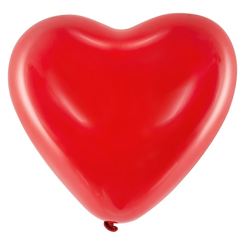 Heliumballon hart rood per stuk 30cm
