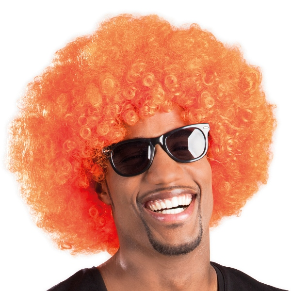 Oranje pruik afro