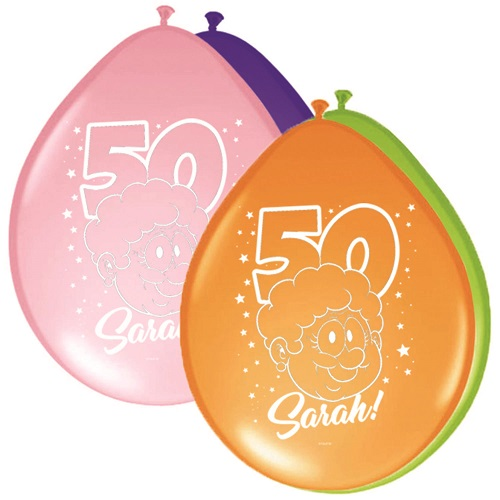 Ballonnen 50 jaar Sarah rainbow