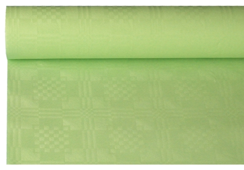 Tafelkleed papier damastprint licht groen 8m ALLEEN AFHALEN