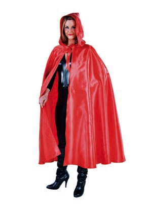 Venetiaanse cape met capuchon rood