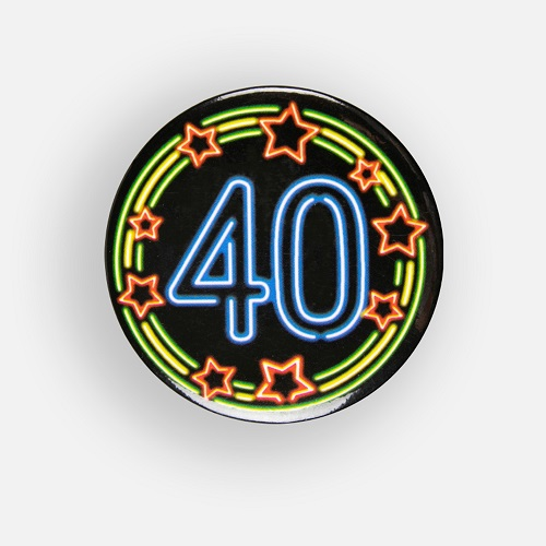Button 40 jaar neon
