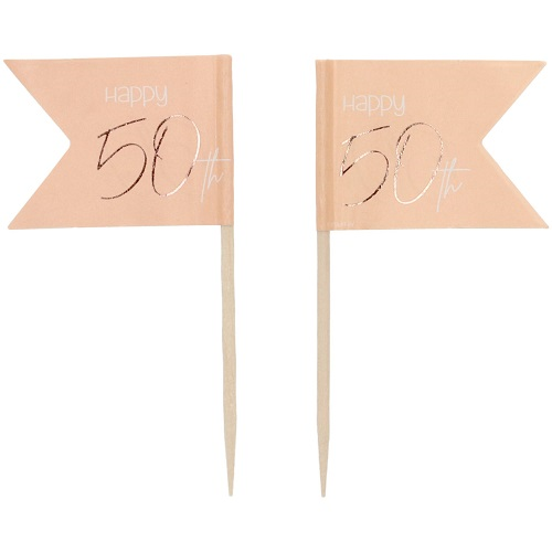 Cocktailprikkers Elegant Lush Blush 50 jaar 36st