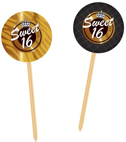 Sweet 16 prikkers gold 20st